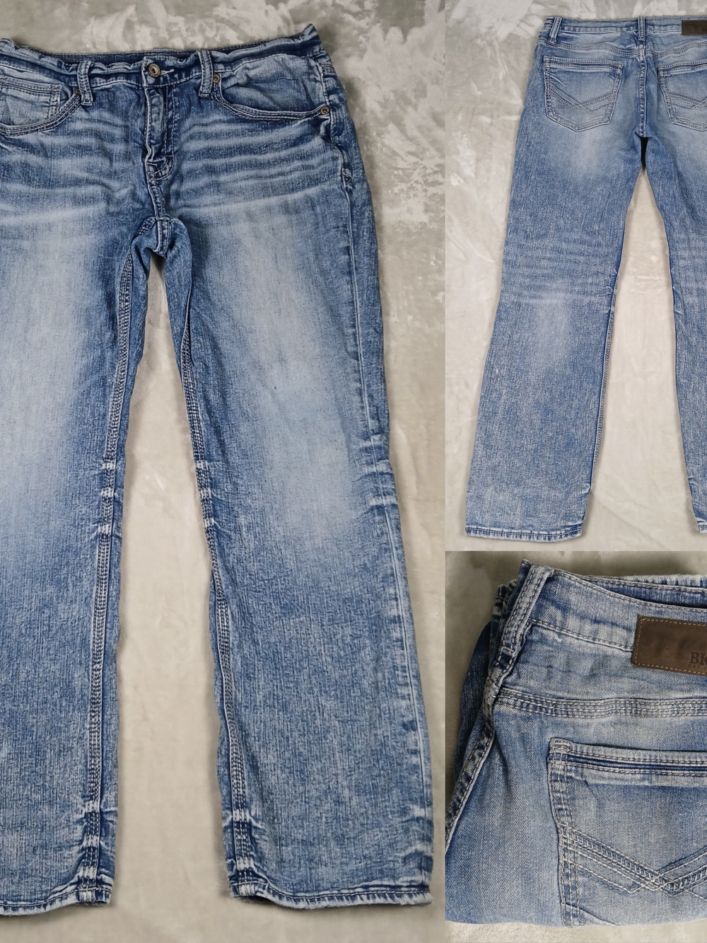 BKE Jake Straight Jeans 34x34 Men's Fits 34x33 Light Wash
